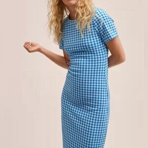 Mango-Vichy check dress-Women's Size: XS-Color-Gingham Checked Print-NEW!!